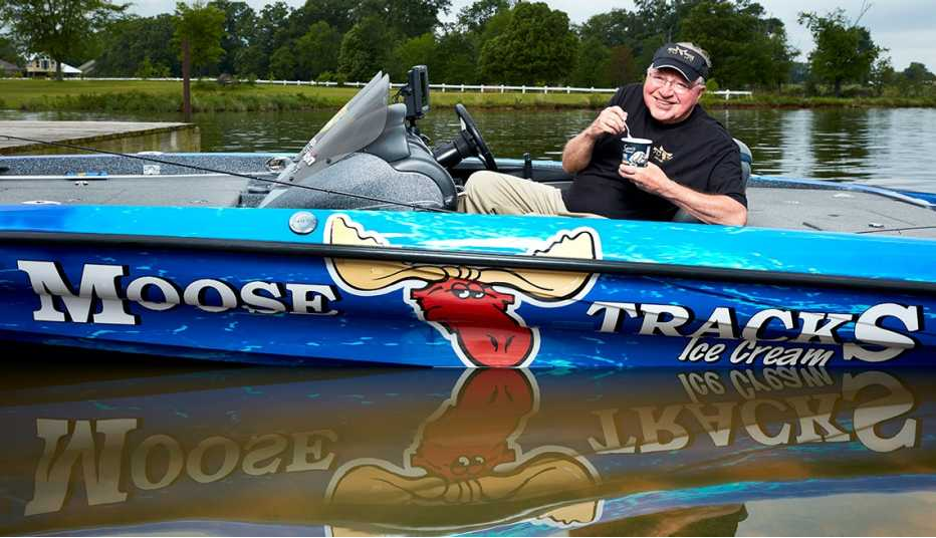 Wally Blume on his Moose Tracks boat. 
